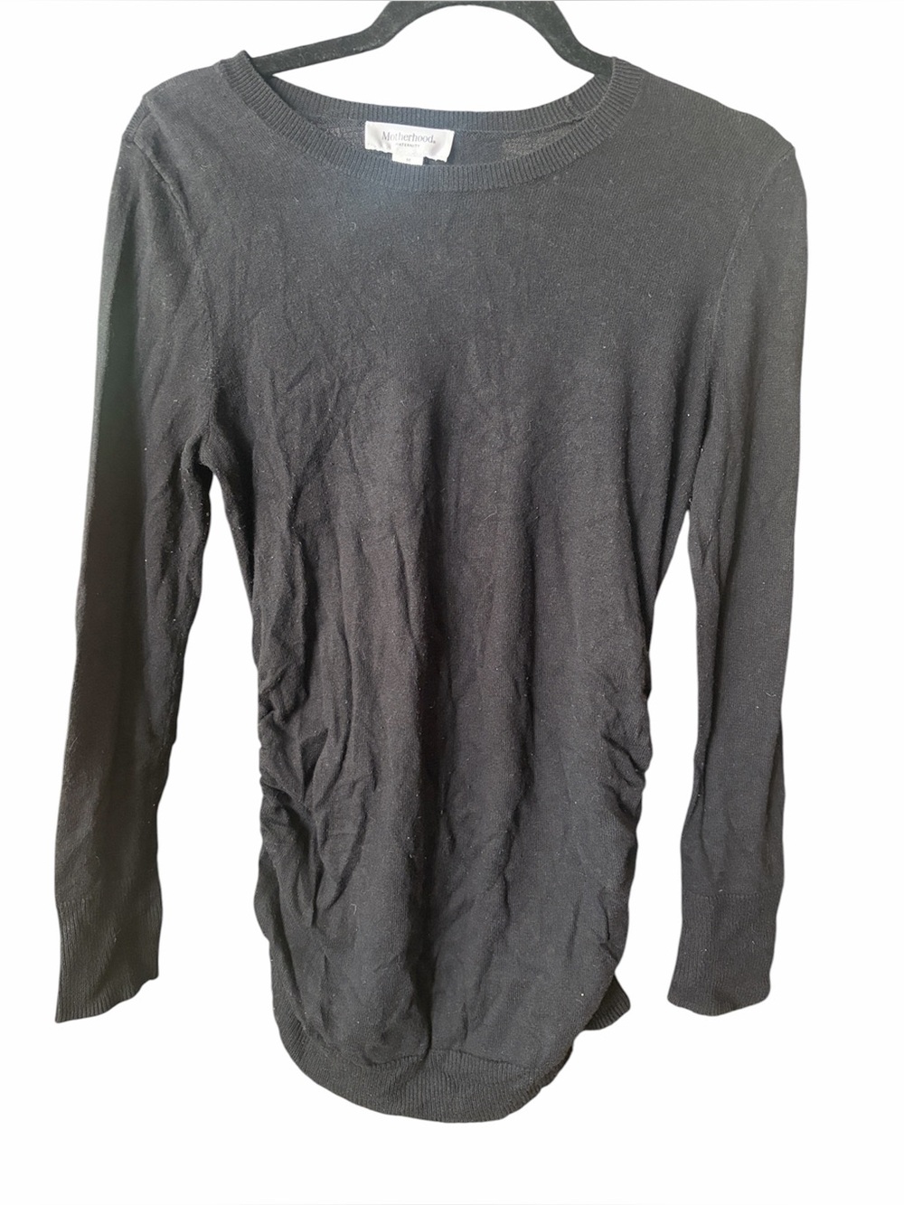 Motherhood Maternity Black Long-Sleeve Crewneck Top